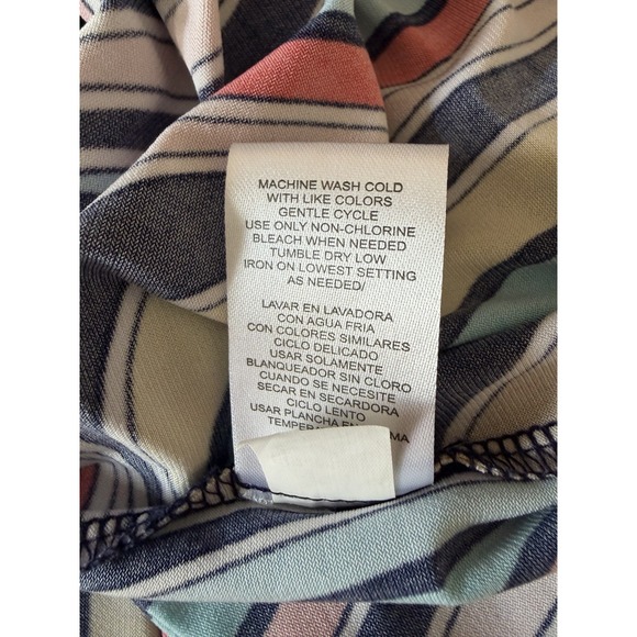 Sandra Darren Women's Large Multi-Color V-Neck Print Midi dress - Picture 4 of 6